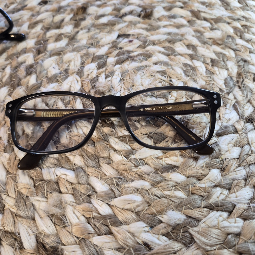 Perry Ellis Black and Brown Rectangular Eyeglass … - image 1
